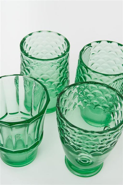 Set de vasos de cristal Pez Verde