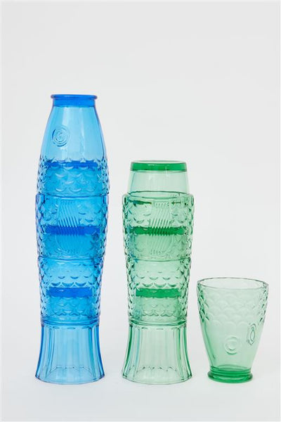 Set de vasos de cristal Pez Verde