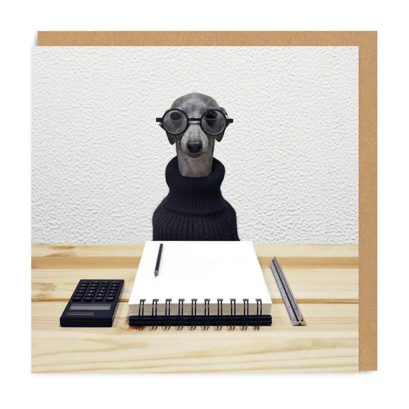 Postal Perro Contable - Mie Moe
